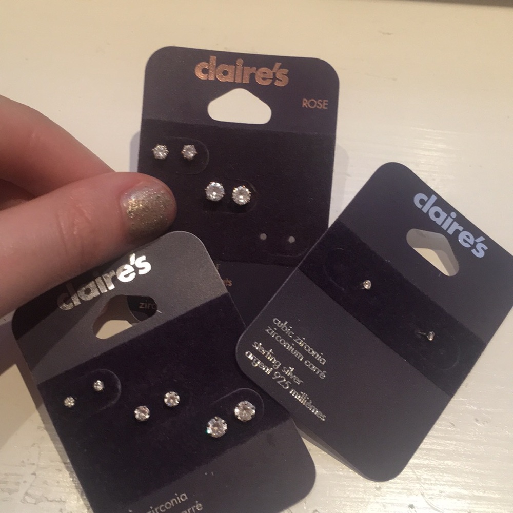 Claire’s Sterling and Rose Gold Plated Stud Set